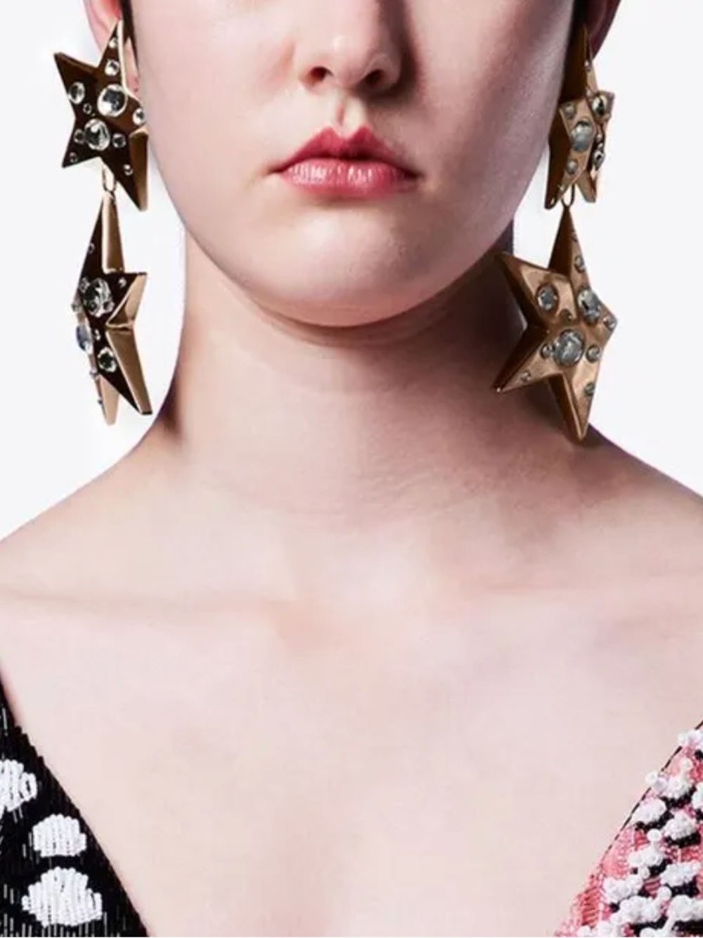 AREA - Crystal- embellished star drop earrings